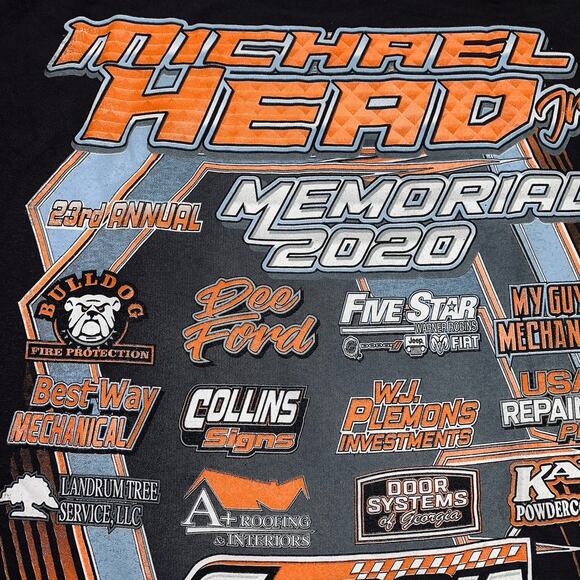 3XL Michael Head Jr Graphic Print Dirt Track Racing Tee T-Shirt New without Tag - Picture 9 of 11